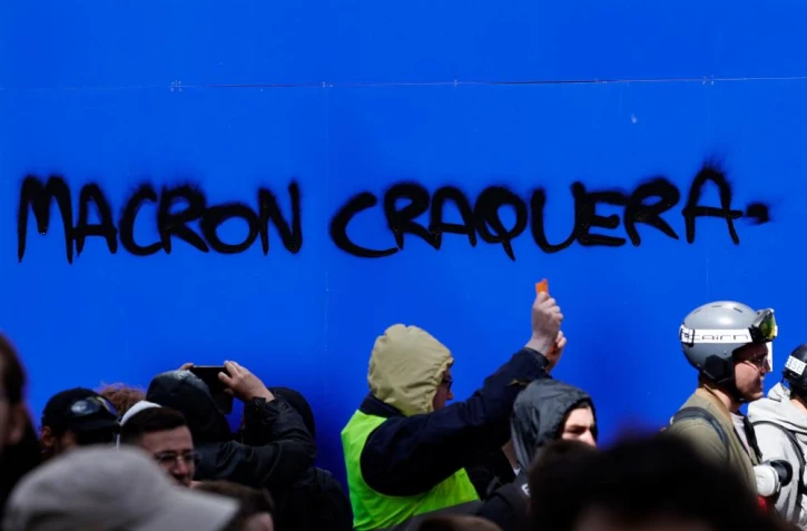  Lors de la manifestation à Paris, le 13 avril 2023. GEOFFROY VAN DER HASSELT / AFP 