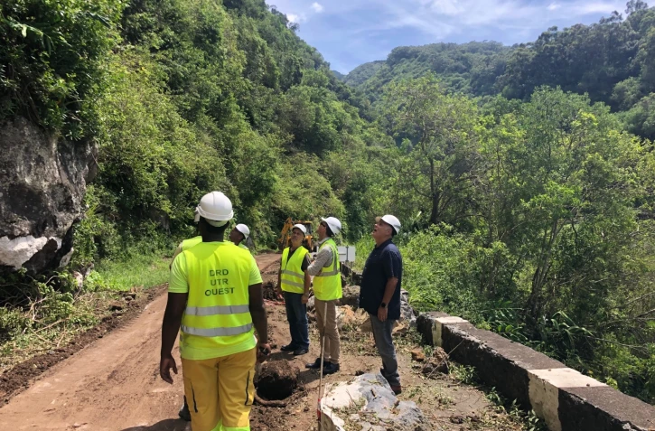 Le departement vient voir l'avancer des travaux apres Belal 