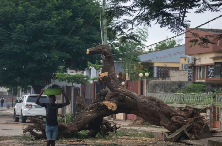   Une rue du district de Meconta, dans la province de Nampula, le 13 mars 2022, après le passage du cyclone Gombe  