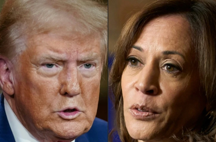 Combo photo de Kamala Harris et Donald Trump, le 16 octobre 2024