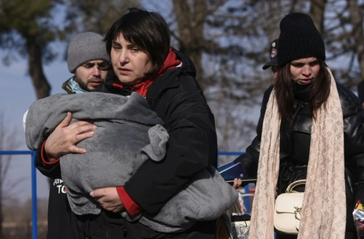 A la frontière entre l'Ukraine et la Roumanie à Siret, le 20 mars 2022
