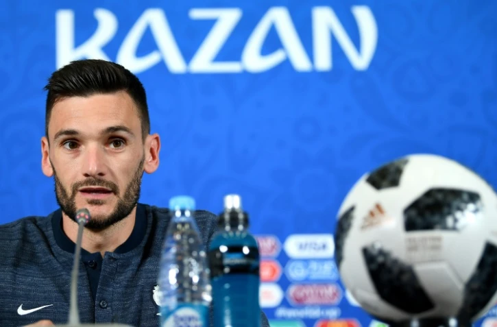 Le capitaine des Bleus, Hugo Lloris, en conférence de presse à Kazan, le 15 juin 2018, à la veille du match contre l'Australie