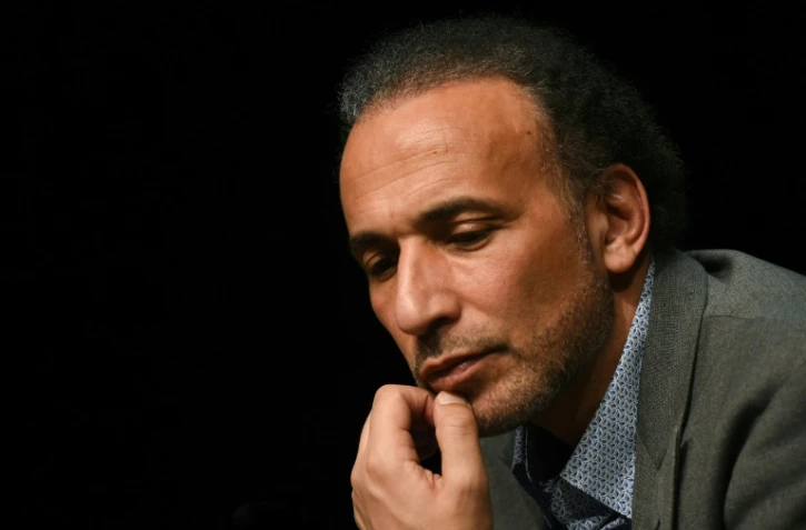 L'islamologue suisse Tariq Ramadan lors d'une conférence à Bordeaux, le 26 mars 2016