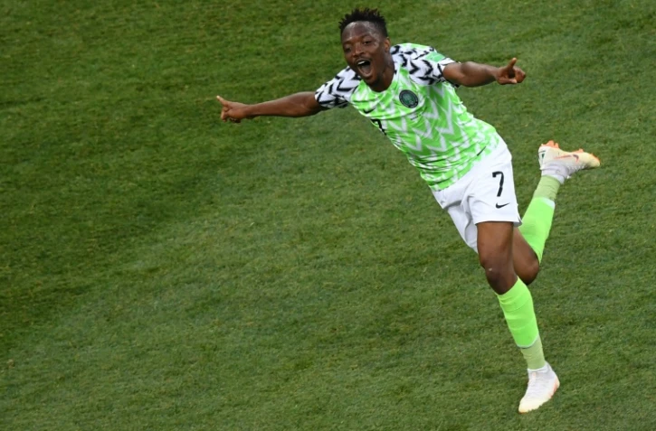 Le buteur nigérian Ahmed Musa a signé un doublé spectaculaire contre l'Islande dans le groupe D  du Mondial à Volgograd, le 22 juin 2018