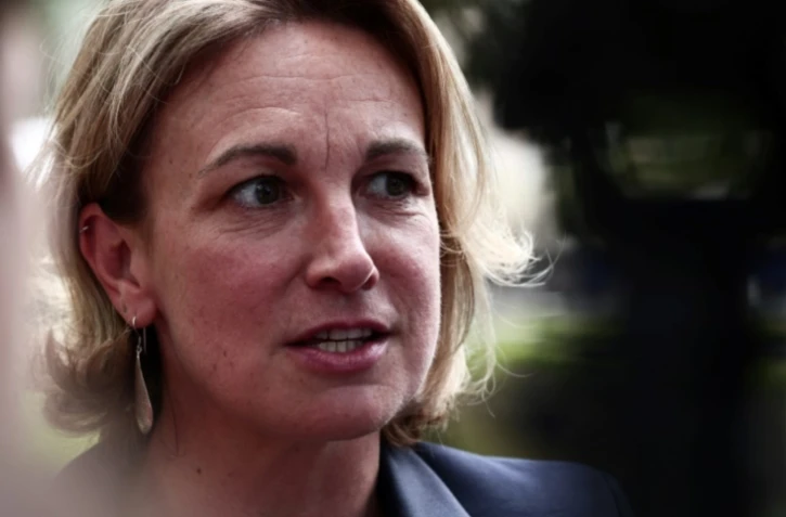 La secrétaire générale de la CFDT Marylise Léon à Boissy-la-Riviere, dans l'Essonne, le 26 août 2025 ( POOL / Thibaud MORITZ )