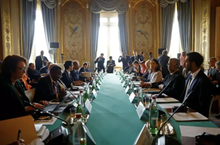 Une conférence humanitaire sur le Soudan s'est ouverte au ministère des Affaires étrangères, à Paris, le 15 avril 2024 ( POOL / Sarah Meyssonnier )