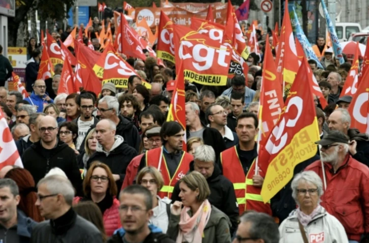 Plusieurs syndicats de la Fonction publique, parmi lesquels la CGT, appellent à une journée nationale "d'action" et de "grève" le 5 décembre pour dénoncer notamment des coupes budgétaires dans l'administration ( AFP / FRED TANNEAU )