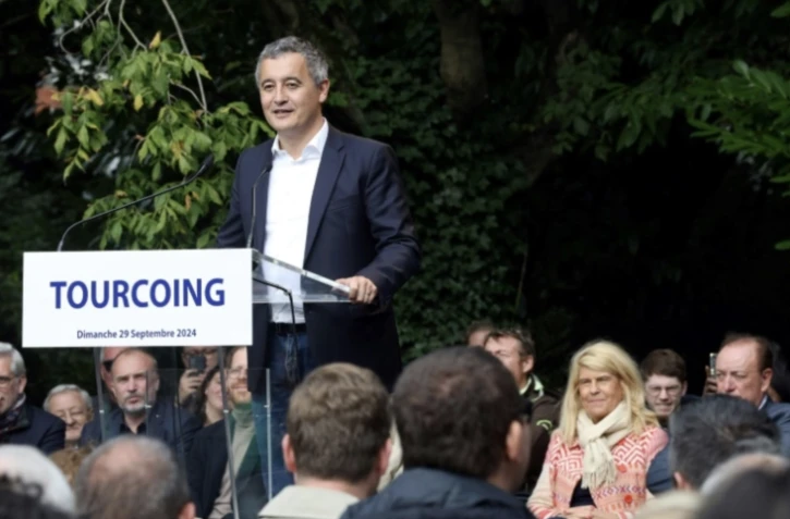 Le député et ancien maire de Tourcoing Gérald Darmanin dans son fief du Nord le 29 septembre 2024 ( AFP / FRANCK CRUSIAUX )