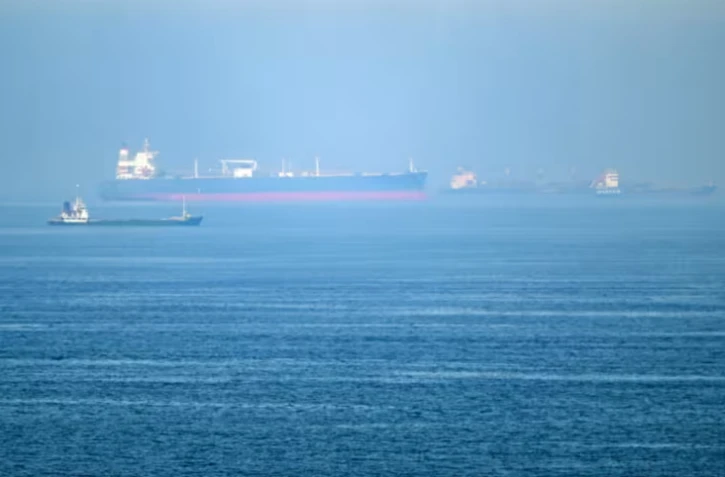 Des bateaux cargo au large du port de Khor Fakkan dans l'émirat de Sharjab, le long du golfe d'Oman, le 19 juin 2026 aux Emirats arabes unis ( AFP / - )