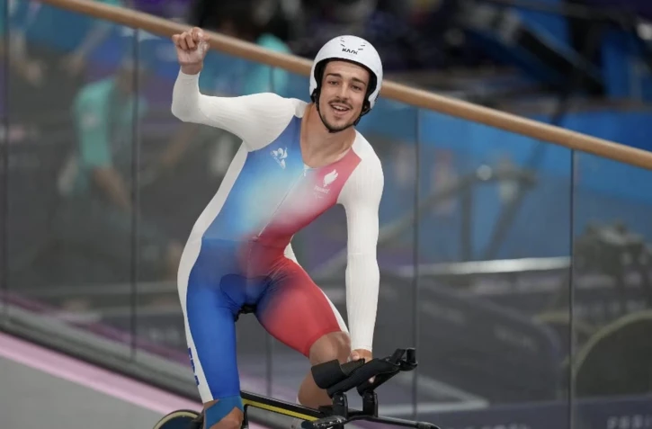 Le cycliste sur piste Alexandre Léauté lors des Jeux paralympiques de Paris, le 30 août 2024. (