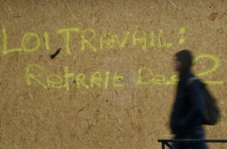 Un graffiti contre la loi Travail à Rennes, le 12 mai 2016