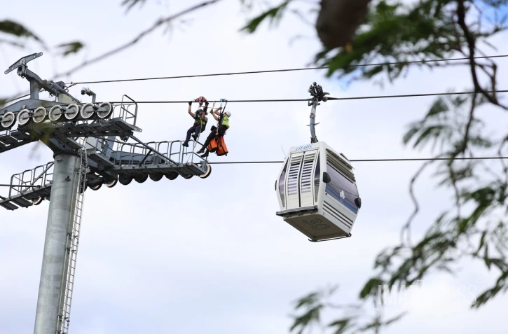 exercice évacuation téléphérique papang