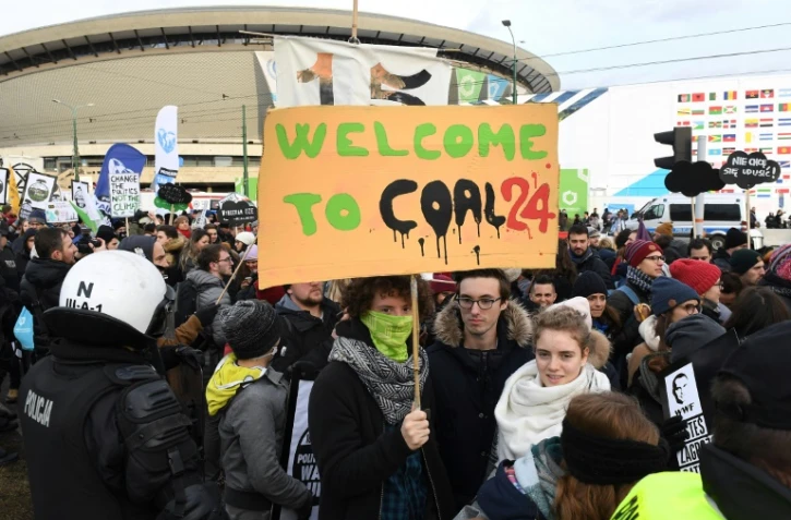 Un manifestant environnementaliste en marge de la conférence climat (COP24) à Katowice (Pologne) le 8 décembre 2018.