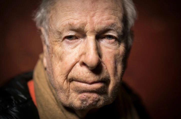 Le réalisateur de théâtre et de cinéma britannique, dramaturge et acteur Peter Brook au théâtre des Bouffes du Nord à Paris, le 27 février 2018