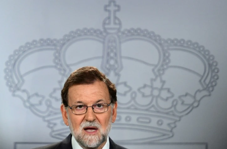 Le chef du gouvernement espagnol, Mariano Rajoy, donne une conférence de presse à Madrid, le 7 septembre 2017 