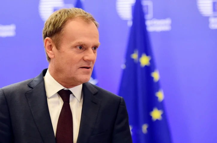 Le président du Conseil européen Donald Tusk lors d'une conférence de presse le 2 février 2016 à Bruxelles 