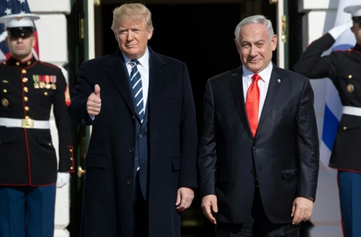 Donald Trump et le Premier ministre israélien Benjamin Netanyahu à la Maison Blanche le 27 janvier 2019