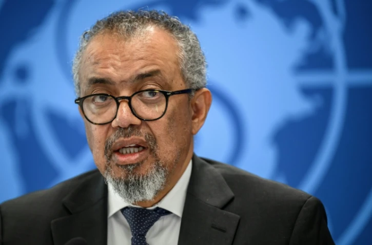 Le directeur général de l'OMS, Tedros Adhanom Ghebreyesus, lors d'une conférence de presse sur l'épidémie d'Ebola en RDC et en Ouganda, le 20 mai 2026 à Genève