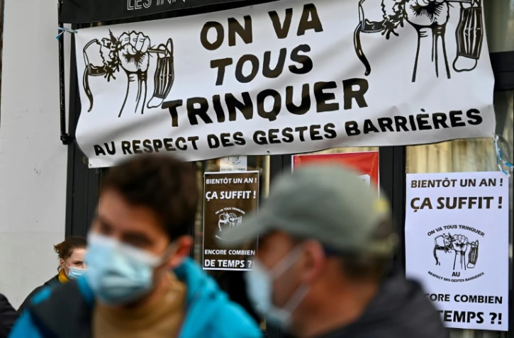 Manifestation pour la réouverture des bars et restaurants à Rennes, le 13 mars 2021