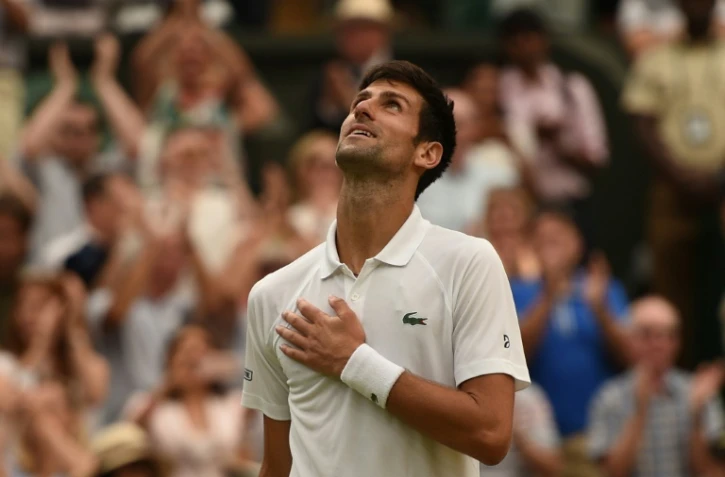 Le Serbe Novak Djokovic se qualifie pour la finale de Wimbledon en battant l'Espagnol Rafael Nadal, le 14 juillet 2018
