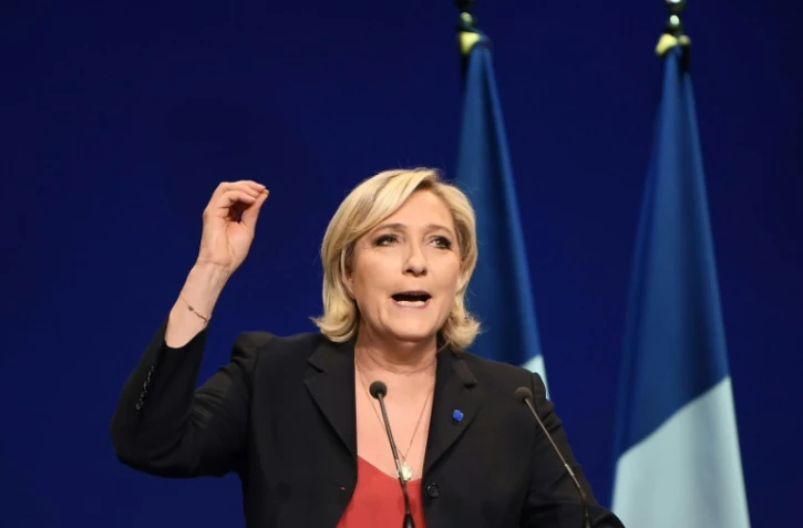 Marine Le Pen, candidate FN à la présidentielle, le 19 avril 2017 à Marseille