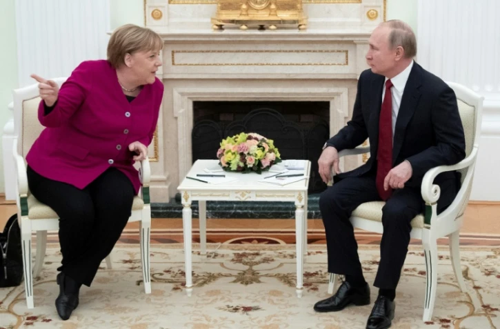 Le 11 janvier 2020, Angela Merkel reçue au Kremlin à Moscou par Vladimir Poutine