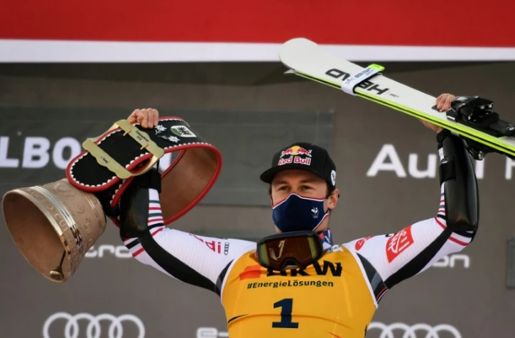 Alexis Pinturault vainqueur du slalom géant d'Adelboden, le 8 janvier 2021