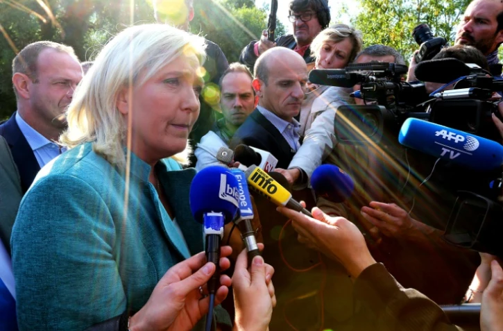 La présidente du FN Marine Le Pen à Amiens, le 20 septembre 2015