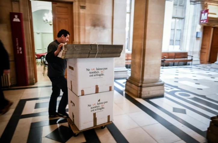 Le déménagement du Palais de justice de Paris, situé sur l'Ile de la Cité, le 11 avril 2018 