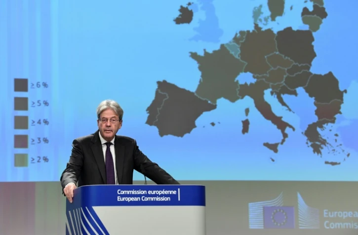 Le commissaire européen à l'Economie, Paolo Gentiloni, lors d'une conférence de presse à Bruxelles, le 11 novembre 2021
