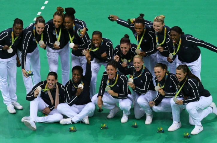 Les handballeuses françaises, médaillées d'argent aux JO de Rio, le 20 août 2016