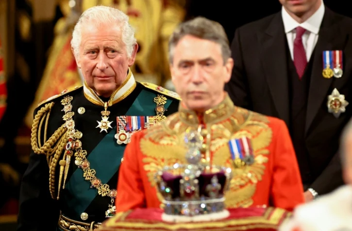 Le prince Charles le 10 mai 2022 pendant l'ouverture de la session parlementaire à Londres
