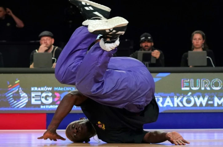 BboyDany en compétition aux Jeux européens à Nowy Sacz, le 27 juin 2023 