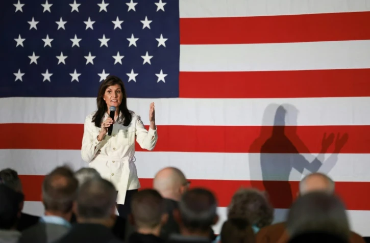 La candidate à la primaire républicaine Nikki Haley, en meeting à Rochester, dans l'Etat du New Hampshire, le 17 janvier 2024