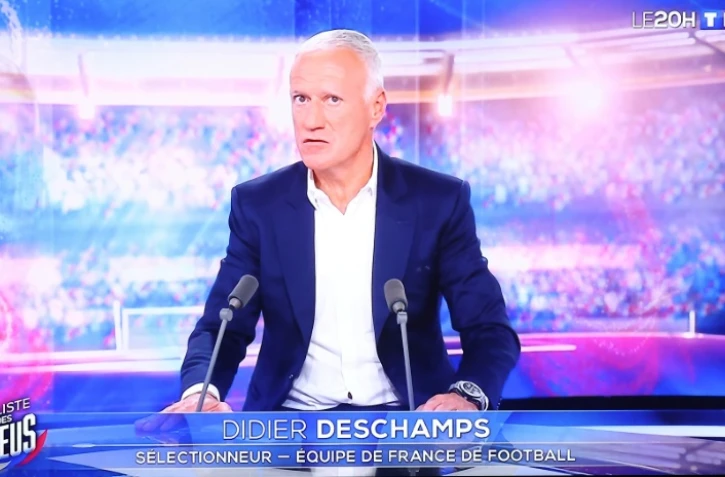 Le sélectionneur de l'équipe de France Didier Deschamps annonce la liste des Bleus retenus pour l'Euro-2024, le 16 mai 2024 sur TF1 à Paris