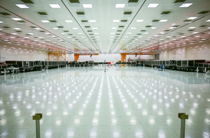 La salle du laser ELI-NP à Magurele, en Roumanie, le 26 mars 2024