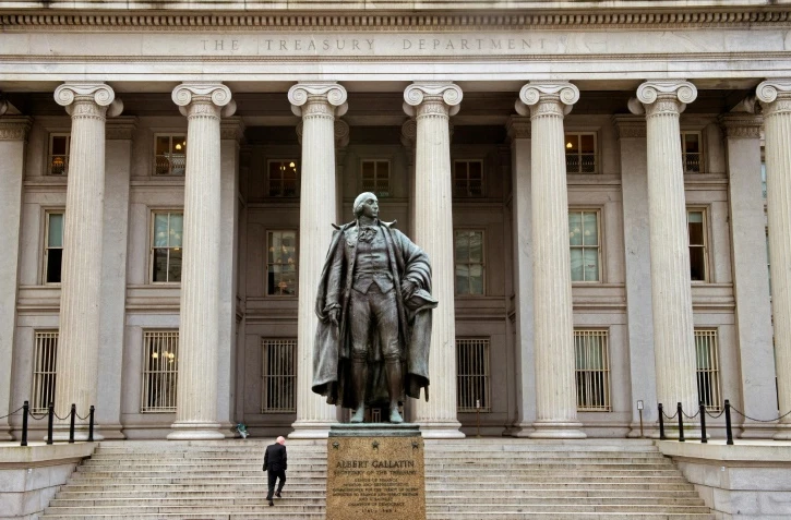 Le bâtiment du Département américain du Trésor, le 24 janvier 2017 à Washington