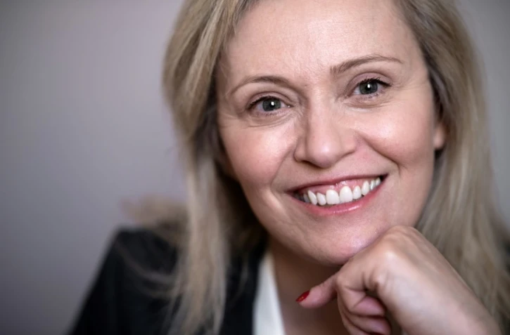 La présidente de la LFP Nathalie Boy de la Tour pose à Paris, le 11 avril 2019