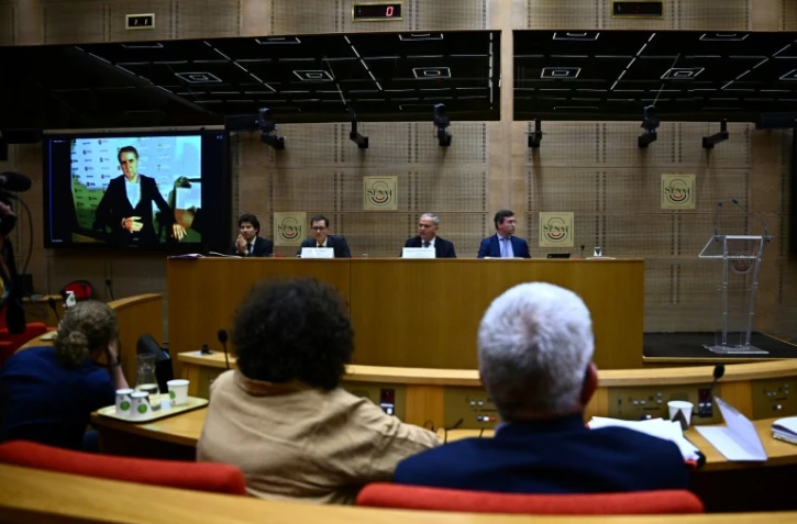 Le maire de Liverpool, Steve Rotheram, intervient à distance lors d'une audition audition au Sénat sur les incidents au Stade de France pendant la finale de la Ligue des champions, à Paris le le 9 juin 2022