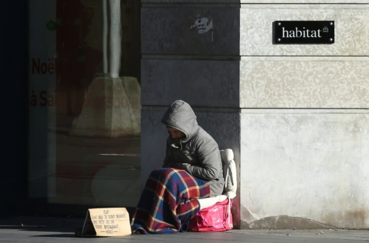Un SDF à Lyon, le 29 décembre 2014