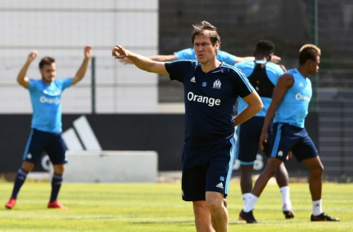 L'entraîneur français de Marseille, Rudi Garcia, entraîne son équipe au stade Robert-Louis Dreyfus, le 8 mai 2018