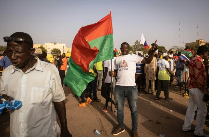 Manifestation de soutien à la junte burkinabè, à Ouagadougou le 19 février 2022
