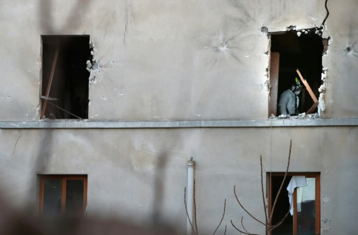 Vue exrérieure en date du 18 novembre 2015 à Saint-Denis de l'immeuble dans lequel étaient retranchés des jihadistes dont Hasna Ait Boulahcen, soupçonnée d'avoir actionné son gilet d'explosifs lors de l'assaut 