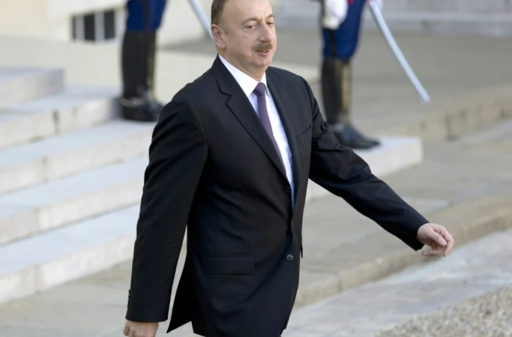 Le président de l'Azerbaïdjan, Ilham Aliyev, le 27 octobre 2014, lors d'une visite à Paris