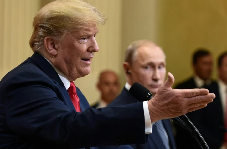 Donald Trump donne une conférence de presse conjointe avec Vladimir Poutine à Helsinki, le 16 juillet 2018