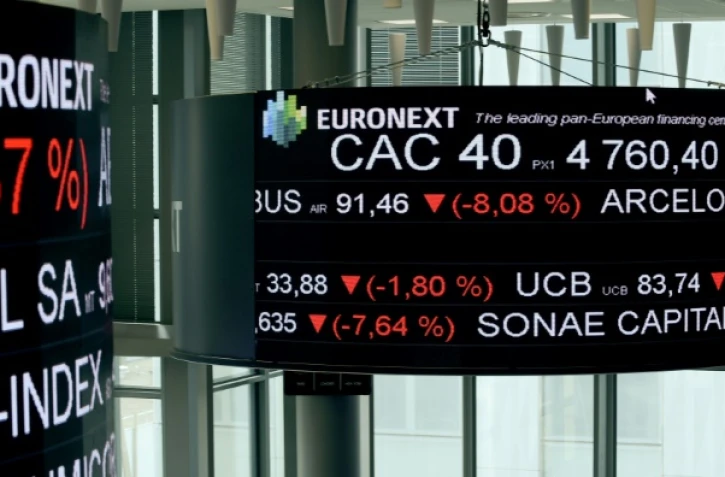 La salle de contrôle d'Euronext, société qui gère la Bourse de Paris