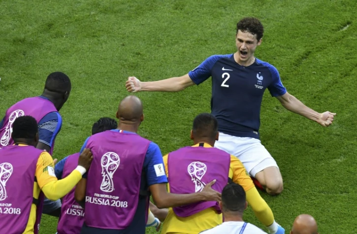 Le défenseur français Benjamin Pavard buteur lors de la victoire face à l'Argentine au Mondial le 30 juin 2018