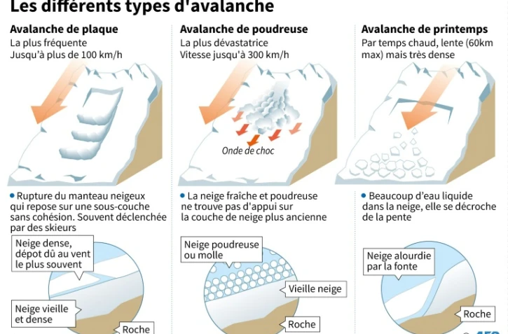 Les différents types d'avalanche