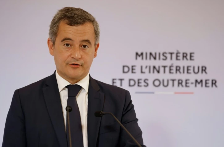 Le ministre français de l'Intérieur Gérald Darmanin lors d'une conférence de presse sur le dispositif de sécurité pour la Coupe du monde de rugby 2023, à Paris, le 6 septembre 2023