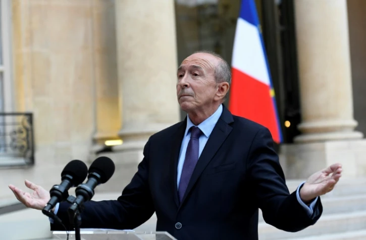 Le ministre de l'Intérieur Gérard Collomb lors d'une allocution à l'Elysée, le 10 septembre 2017 à Paris.